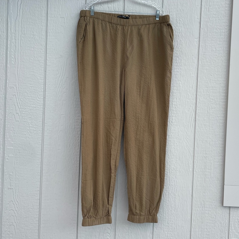 NWT Gudrun Sjoden XL Organic Cotton Brown Textured Jogger Pants